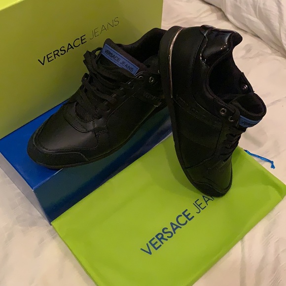 Versace Jeans Collection Shoes - Versace Jeans Black Trainers Sneakers  (Premium)